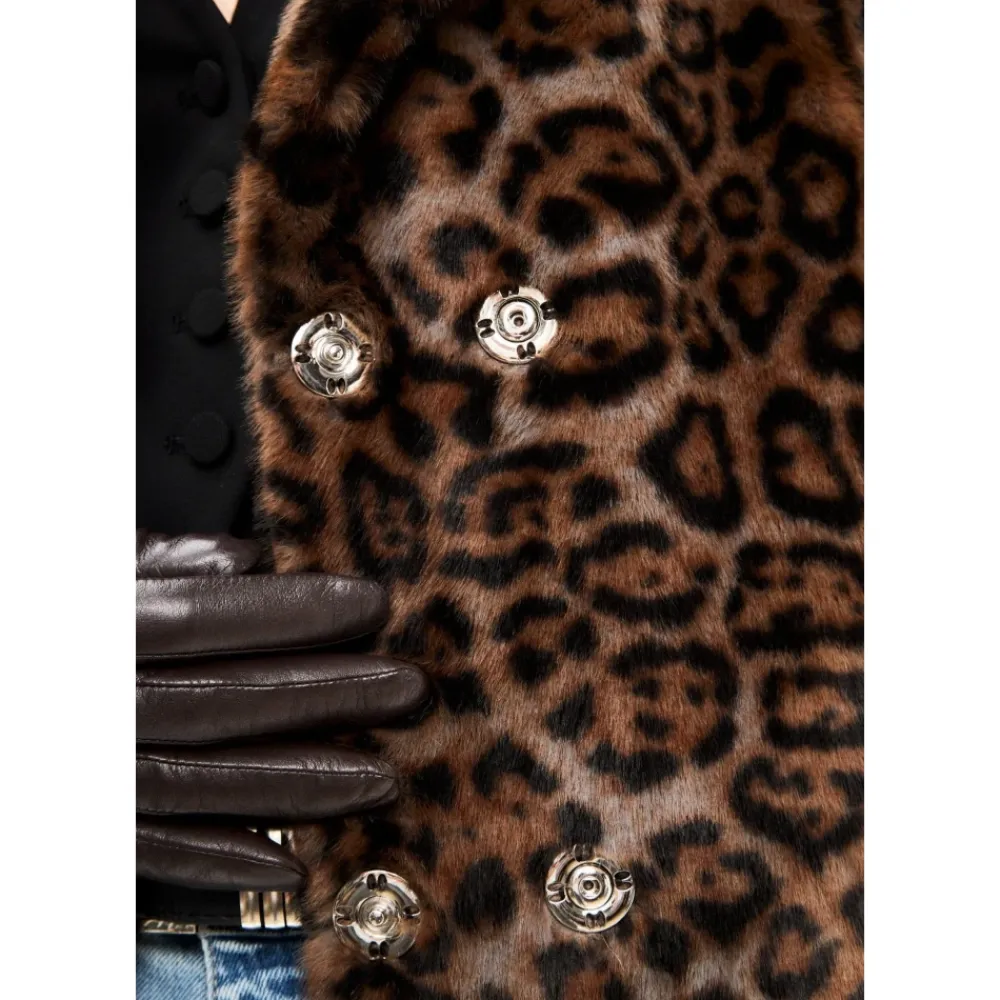 Frakker<Cesare Gaspari Vendbar Lang Vinter Faux Fur Frakke Sort