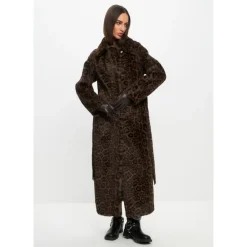 Frakker<Cesare Gaspari Vendbar Lang Vinter Faux Fur Frakke Sort