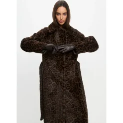 Frakker<Cesare Gaspari Vendbar Lang Vinter Faux Fur Frakke Sort