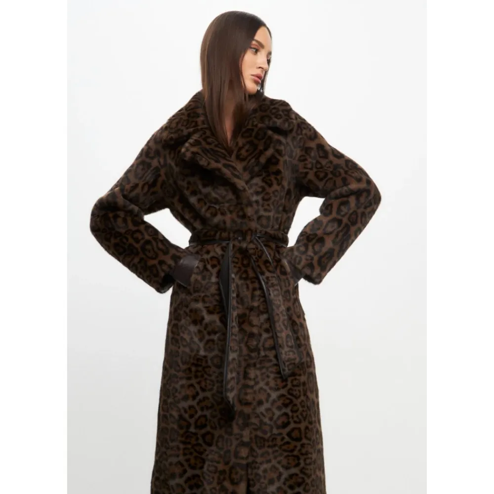 Frakker<Cesare Gaspari Vendbar Lang Vinter Faux Fur Frakke Sort