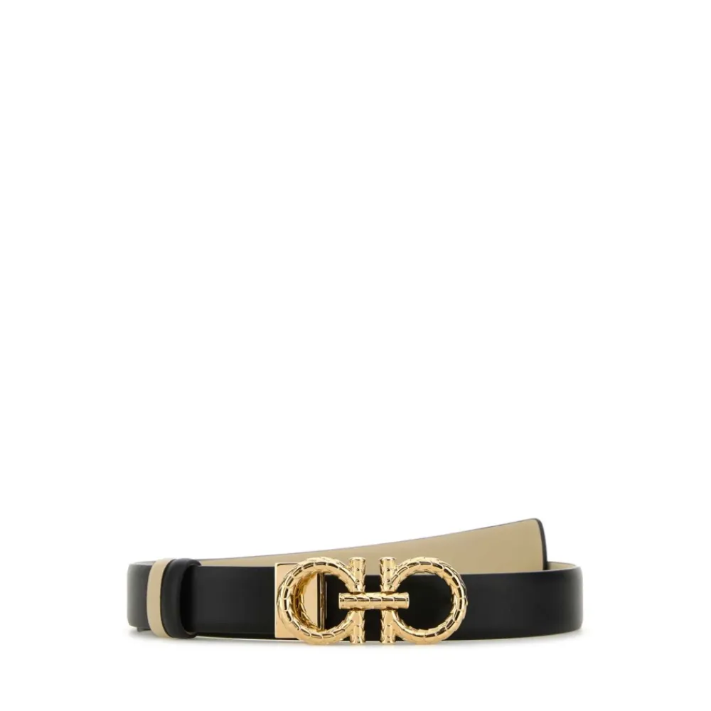 Bælter^Ferragamo Vendbar Læderbælte Sort