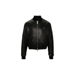 Jakker^Ami Paris Veste bomber en cuir d'agneau Sort