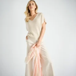 Striktrøjer & Sweatere<Marie Méro Vid V-hals Sweater Beige