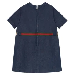 Kjoler & Nederdele^Gucci Vintage Denim Kjole med Web-detalje Blå