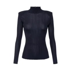 Striktrøjer & Sweatere<Elisabetta Franchi Viscose Top with Logo Details Blå