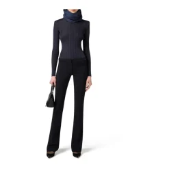 Striktrøjer & Sweatere<Elisabetta Franchi Viscose Top with Logo Details Blå