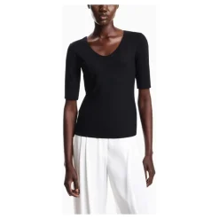 T-Shirts^Emporio Armani Viskose stretch jersey V-hals jumper Blå