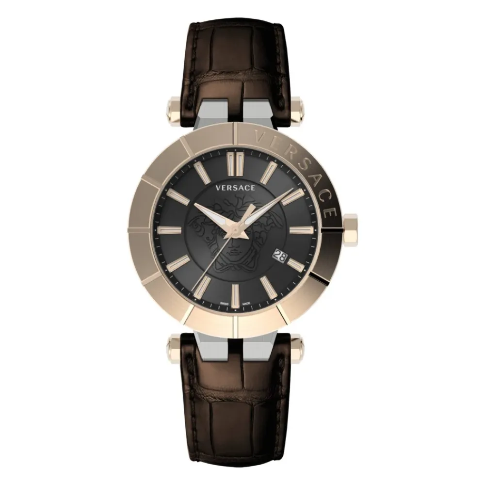 Ure^Versace V-Race Restyling Læderrem Ur Multifarvet