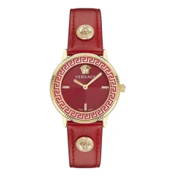 Ure<Versace V-Tribute Emalje Diamant Ur Rød