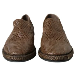 Loafers^Dolce & Gabbana Vævede Læder Slipper Loafers Brun