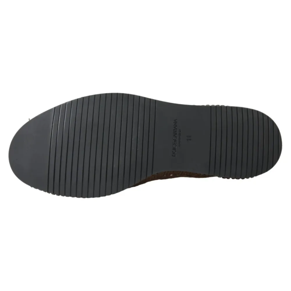 Loafers^Dolce & Gabbana Vævede Læder Slipper Loafers Brun