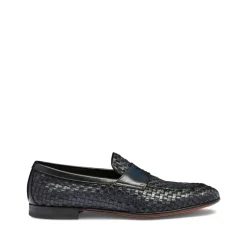 Loafers^Santoni Vævet læder loafers Blå