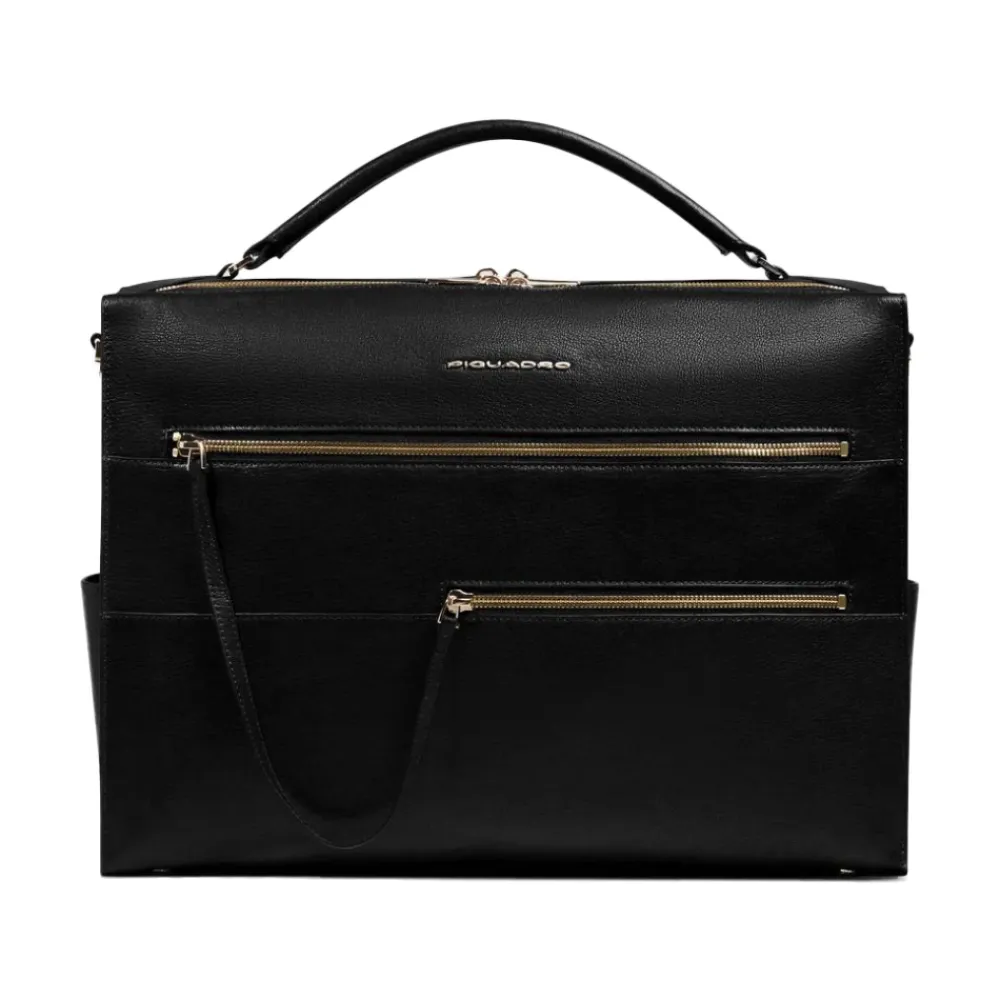 Laptop Tasker<Piquadro W140 Briefcase Sort