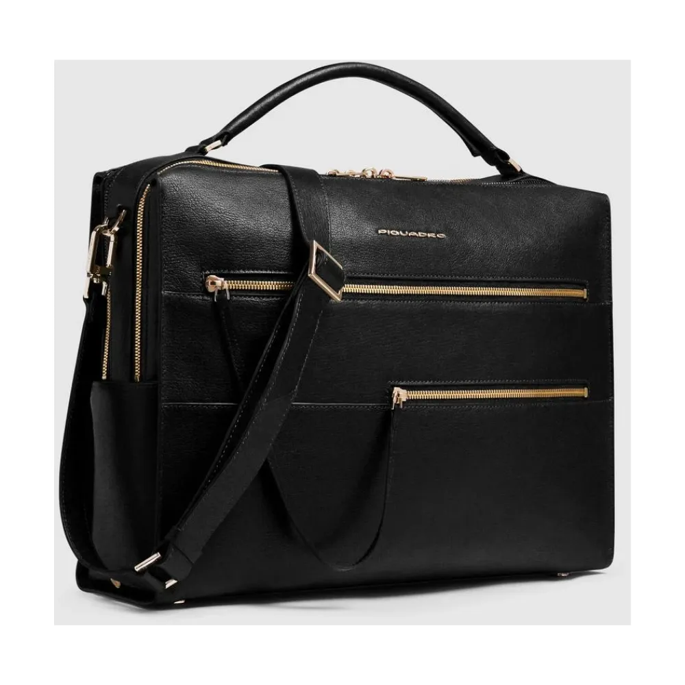 Laptop Tasker<Piquadro W140 Briefcase Sort
