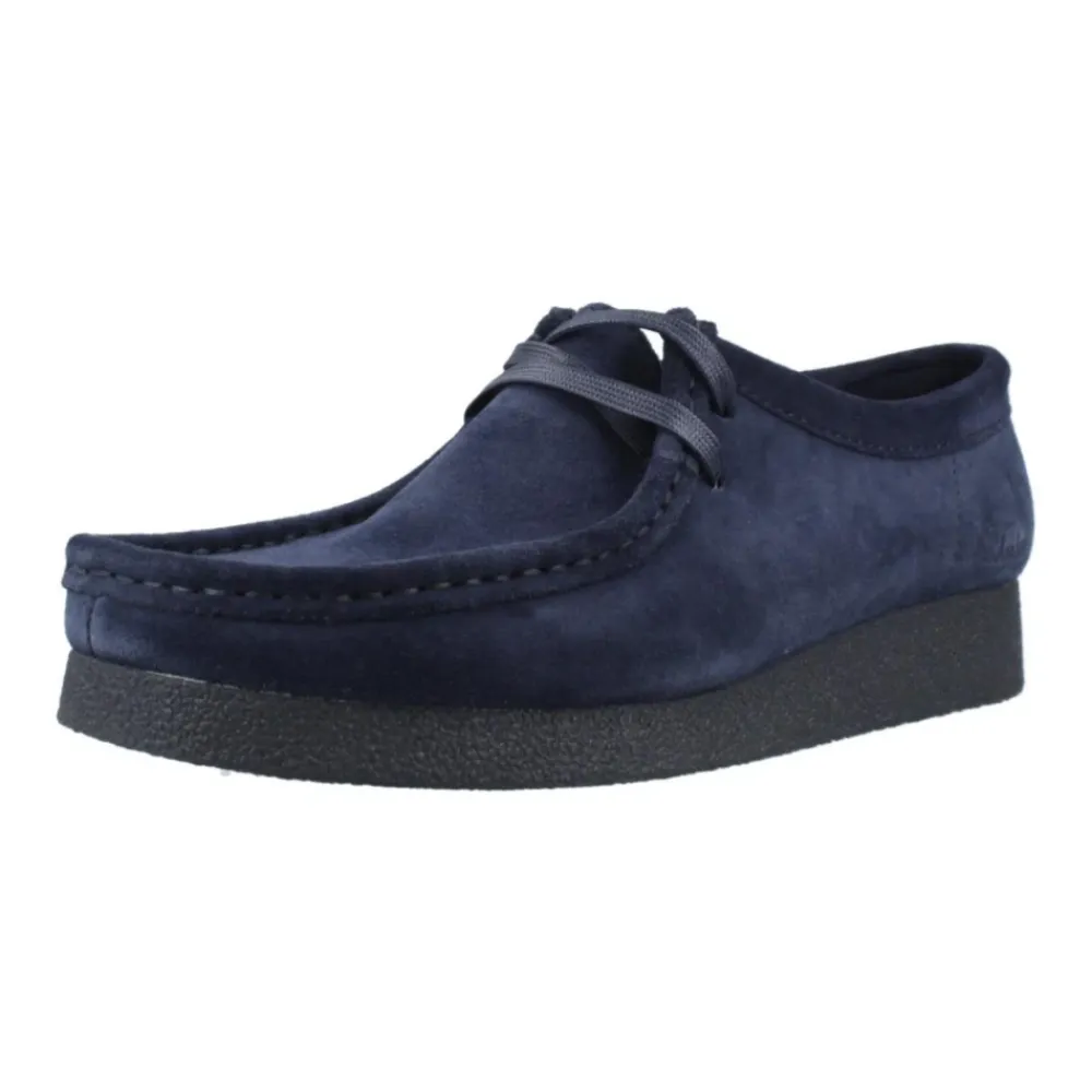 Snøresko^Clarks Wallabeeevosh Suede Blå
