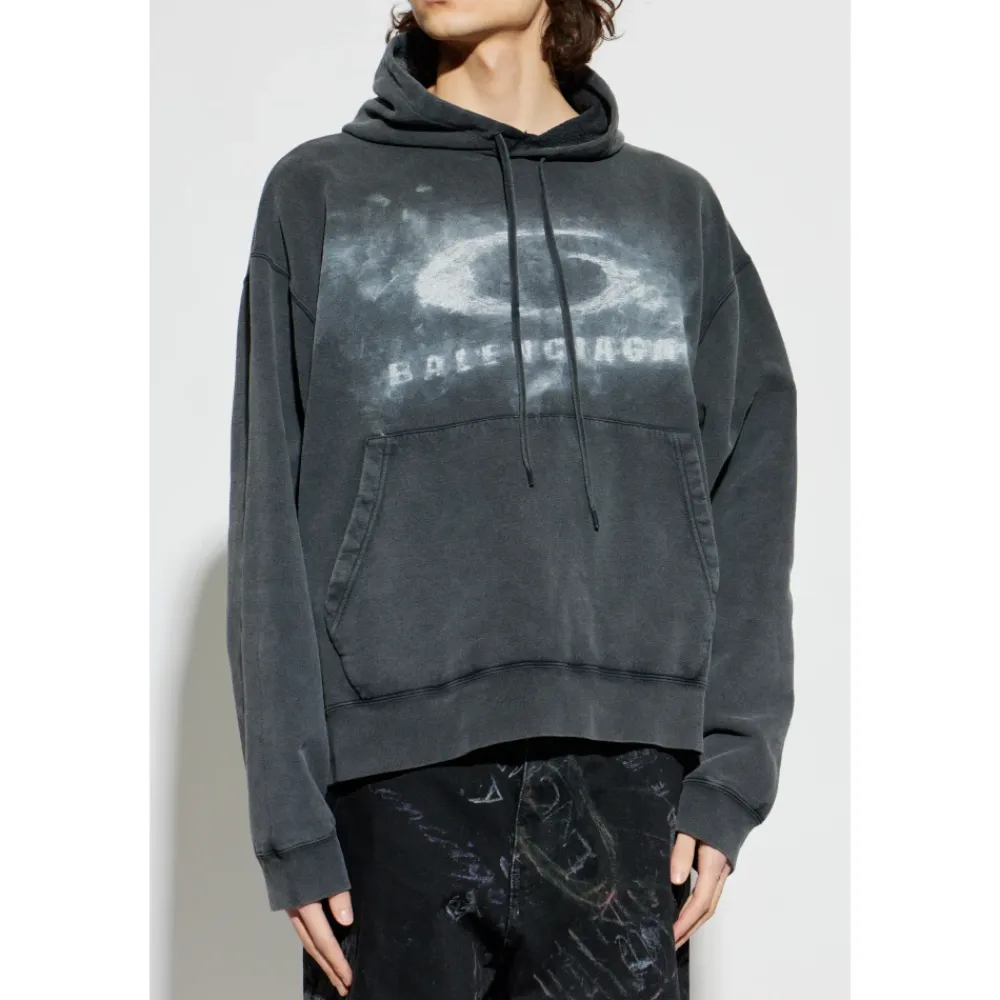 Trøjer^Balenciaga Washed Crayon Loop Oversized Hættetrøje Grå