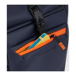 Tasker<Piquadro Water resistant roll top backpack for laptop 15,6 Blå
