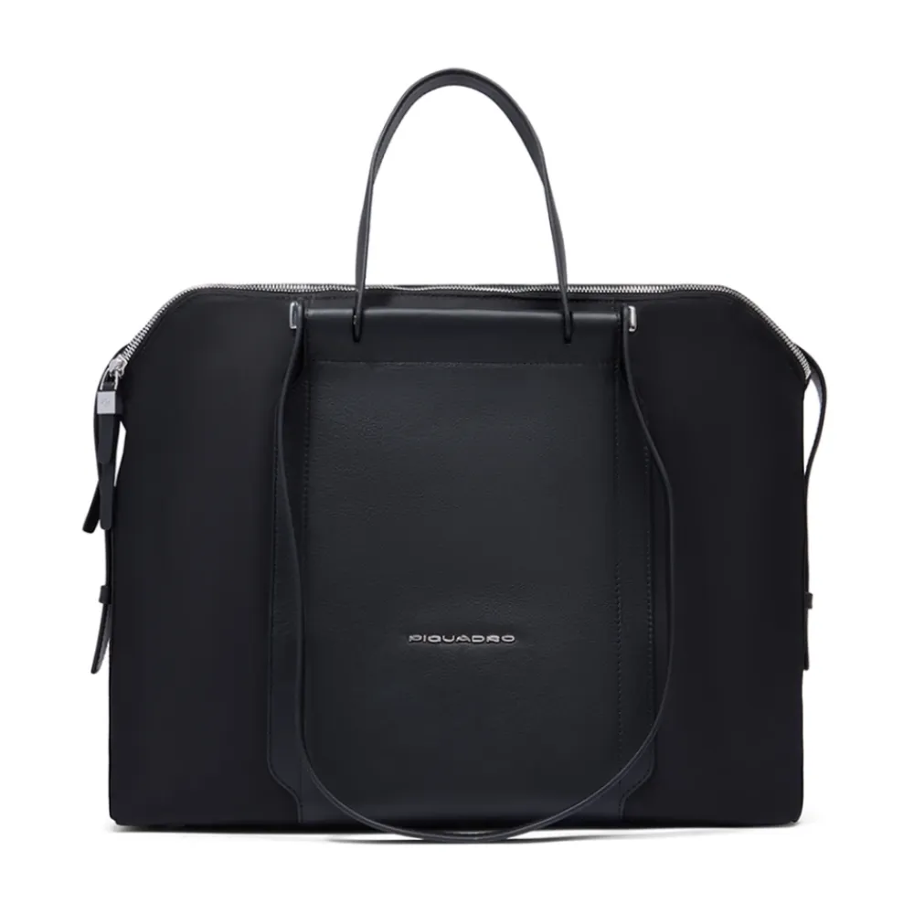 Laptop Tasker^Piquadro Women's computer tote with iPad® compartment, RFID and shock absorbing protection Sort