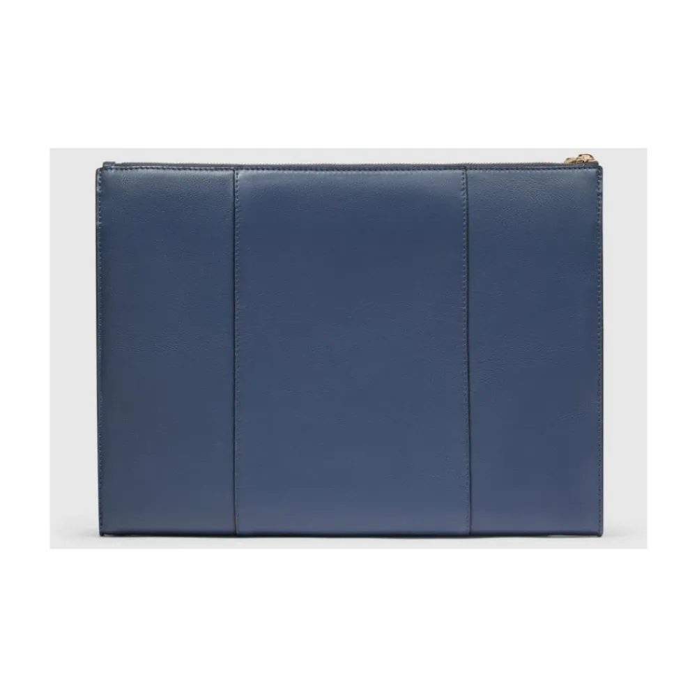 Laptop Tasker^Piquadro Women's leather clutch for iPad® Blå