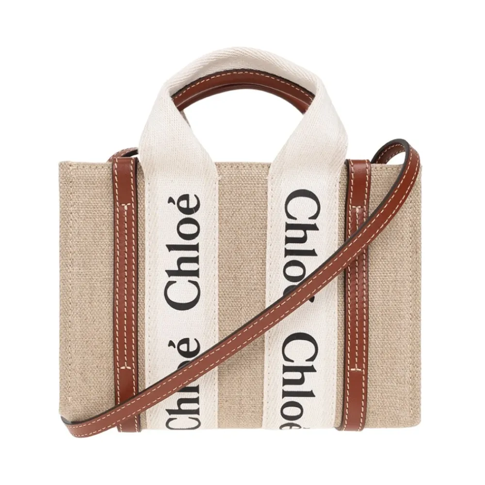 Bæltetasker<Chloé Woody Mini skuldertaske Beige