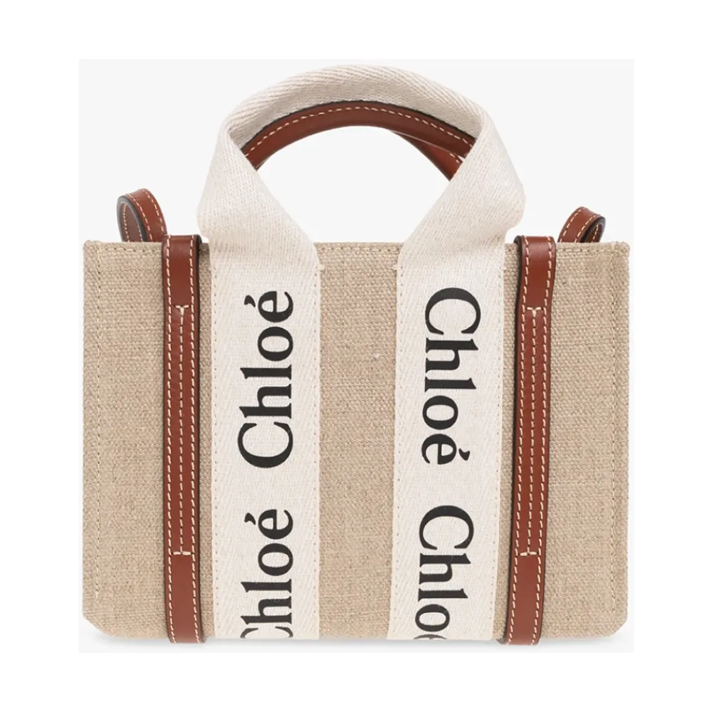 Bæltetasker<Chloé Woody Mini skuldertaske Beige