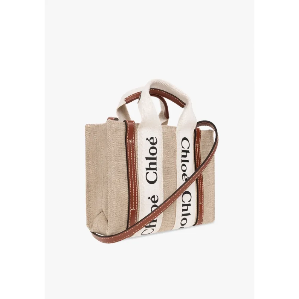 Bæltetasker<Chloé Woody Mini skuldertaske Beige