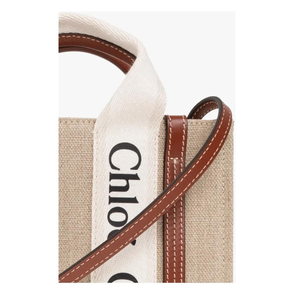 Bæltetasker<Chloé Woody Mini skuldertaske Beige