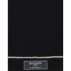 Halstørklæder Og Tørklæder<Balmain Wool Paris Scarf Sort