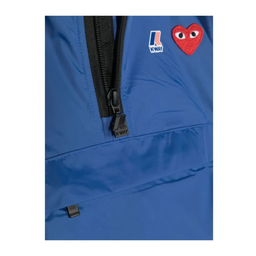 Overtøj<Comme des Garçons Play x K-Way Leon Hooded Rain Jacket Blå