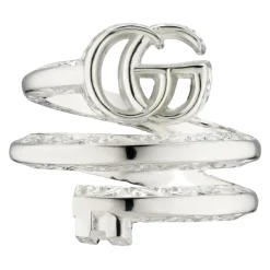 Smykker^Gucci YBC770719001 - 925 Sterling Sølvring med Double G Grå