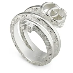 Smykker^Gucci YBC770719001 - 925 Sterling Sølvring med Double G Grå