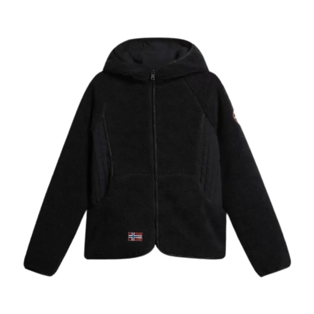 Fleece^Napapijri Yupik Hættetrøje med Lynlås i Fleece Sort