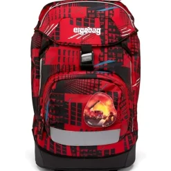 Tasker^Ergobag Zaino Ergonomico Personalizzabile PRIME Vigili fuoco pompieri Rød