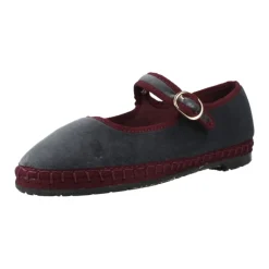 Ballerinasko^Flabelus Zapato Hebilla Velvet Grå
